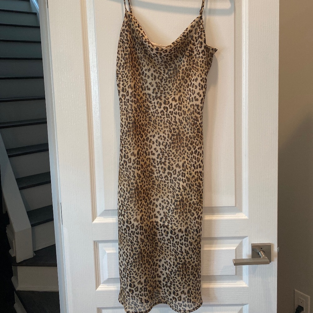 Leopard Print Midi Dress
